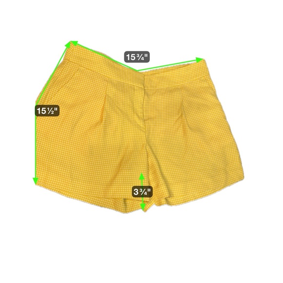 Ann Taylor High Waist Yellow Checkered Shorts size 6 - Picture 4 of 4